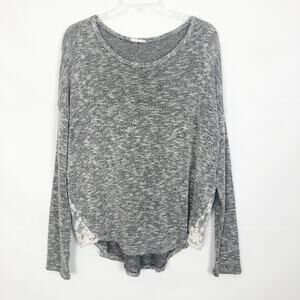 Jella C. Space Dye Gray Lace Top/Sweater Size L